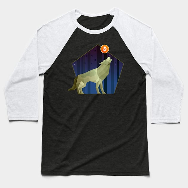 Bitcoin Howlin' Baseball T-Shirt by CryptoTextile